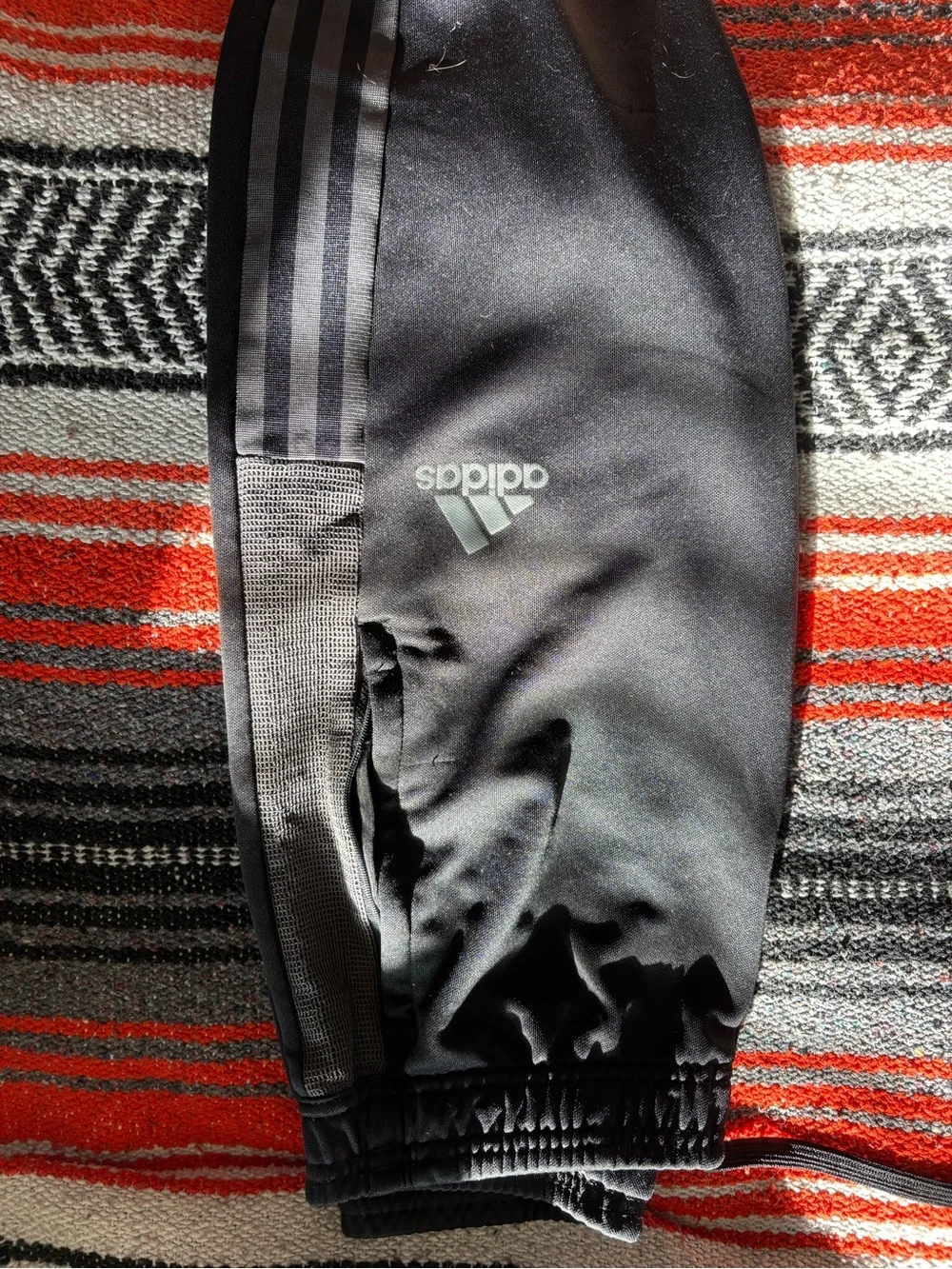 adidas Black Slim Athletic Joggers with Reflective Stripes